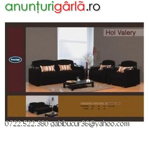 Imagine anunţ Set canapele wenge extensibil pentru living VALERY