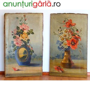 Imagine anunţ Vand 2 tablouri florale vechi