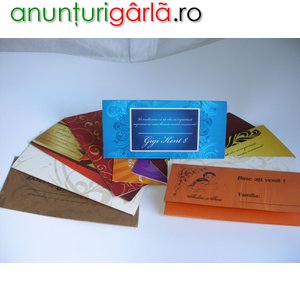 Imagine anunţ Carduri Bani Nunta, Meniuri Nunta, Invitatii Nunta, Plicuri Bani Nunta, Cocarde Nunta