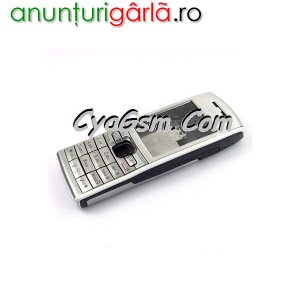 Imagine anunţ CyaGsm.Com Carcasa Nokia E50 Silver Completa + BONUS tastatura