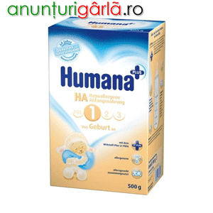 Imagine anunţ Lapte praf Humana HA la cele mai mici preturi ! Transport gratuit !