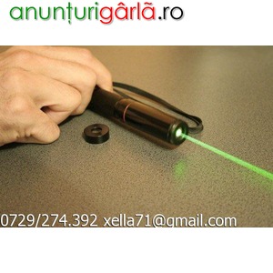 Imagine anunţ Laser verde pointer 150mw topeste plastic arde chibritul doar trecut prin raza laser