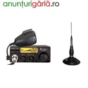 Imagine anunţ Set Statie Radio Cobra 19 DX IV EU plus Antena Radio CB Millenium ML 145 Magnetica 140 mm