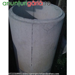 Imagine anunţ Vand tuburi din beton pentru fantani, canalizare, fose septice, puturi absorbante, captare biogaz.