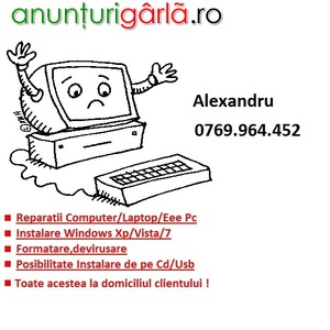 Imagine anunţ Instalari Windows Bucuresti, Instalez Windows Antivirus cu licenta, Bucuresti 0769 964 452 http://instalari-windows.blogspot.com