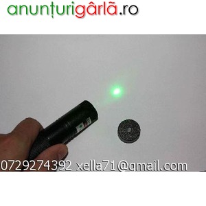 Imagine anunţ Laser verde pointer 200mw arde chibrite pocket mini, filtru caleidoscopic sparge, arde