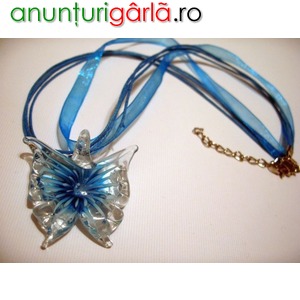 Imagine anunţ Colier albastru 30 RON fluturas accesorii bijuterii handmade