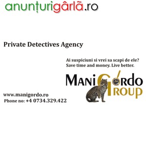 Imagine anunţ Detectivi Particulari - Manigordo
