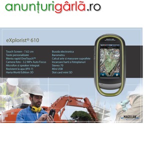 Imagine anunţ GPS eXplorist 610 pt agricultura - masurare teren si parcele, stereo 70, calcul arie
