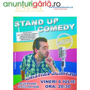 Imagine anunţ Stand Up Comedy Bucuresti Vineri 6 Iulie 2012 St. Patrick