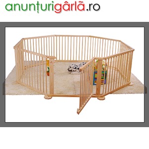 Imagine anunţ Tarc din lemn MaXXimo KrabbleHit Germania pentru copii si bebe "Gran Paradiso". aprox. 5 m2