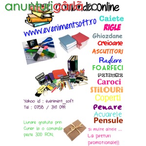 Imagine anunţ Comanda online rechizite scolare si produse de birotica www.evenimentsoft.ro