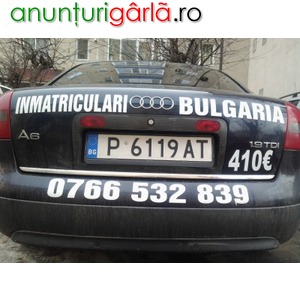 Imagine anunţ inmatriculari bulgaria