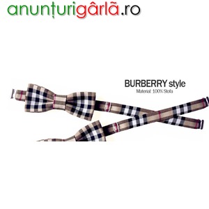Imagine anunţ Burberry style - Papion Burberry slim - Papioane Papi - Accesorii 2013 brand moda trend