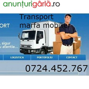 Imagine anunţ transport mutari mobila
