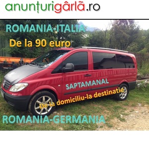 Imagine anunţ TRANSPORT PERSOANE ROMANIA-GERMANIA SAPTAMANAL