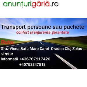 Imagine anunţ Transport persoane, masini Romania - Austria si retur