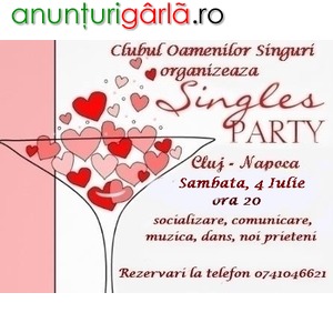Imagine anunţ Singles Party Cluj.