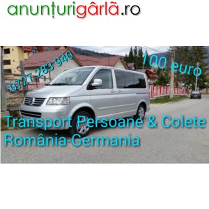 Imagine anunţ Transport Persoane si Colete Romania-Germania/Romania-Italia