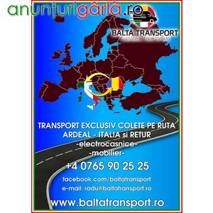 Imagine anunţ Transport colete Ardeal-Italia