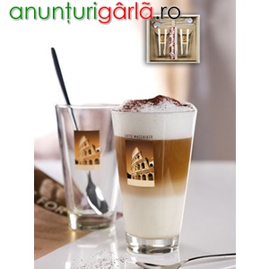 Imagine anunţ Set pahare din sticla pentru Latte Macchiato