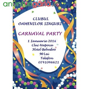 Imagine anunţ Carnaval Singles Party.