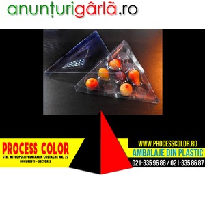 Imagine anunţ Cutii plastic forma triunghi Process Color