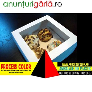 Imagine anunţ Cutii prajituri, cutii carton 4 prajituri Process Color