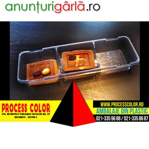 Imagine anunţ Caserole din plastic compartimentate pentru biscuiti ciocolata Process Color