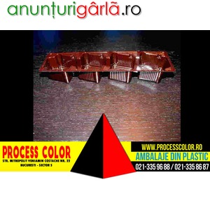 Imagine anunţ Caserole plastic fursecuri 4 alveole inclinate Process Color
