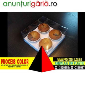Imagine anunţ Cutii din plastic pentru 4 muffins Process Color