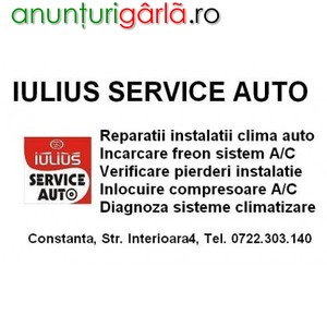 Imagine anunţ Reparatii aer conditionat auto, incarcare freon, Iulius Service Constanta