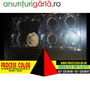 Imagine anunţ Caserole din plastic 4 compartimente pentru cupcakes Process Color