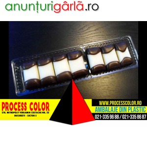 Imagine anunţ Caserole din plastic biscuiti ciocolata cu doua alveole Process Color