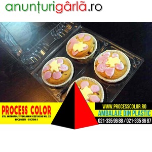 Imagine anunţ Caserole plastic compartimentate pentru 4 briose Process Color