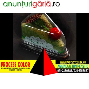 Imagine anunţ Caserole plastic felie tort Process Color