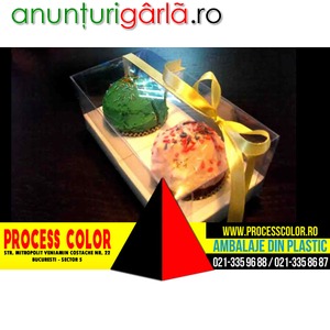 Imagine anunţ Cutii cupcakes, cutii plastic capac 2 cupcakes Process Color