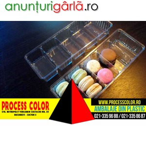 Imagine anunţ Chese din plastic 5 alveole Macarons Process Color