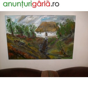 Imagine anunţ and tablou"Viata la tara", pictura in ulei pe panza