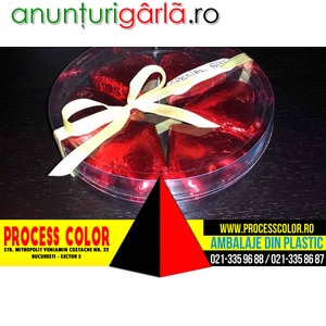 Imagine anunţ Ambalaje rotunde pentru ciocolata inimioare Process Color