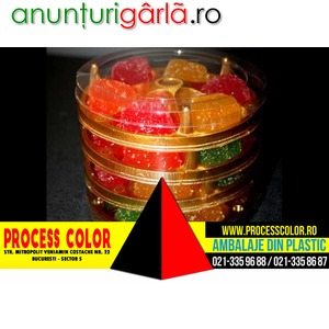 Imagine anunţ Chese din plastic rotunde pentru jeleuri Process Color