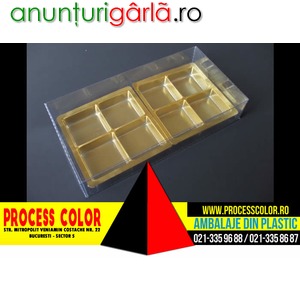Imagine anunţ Chese plastic aurii tablete ciocolata Process Color