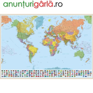 Imagine anunţ Harta Lumea Politica 140x100 cm