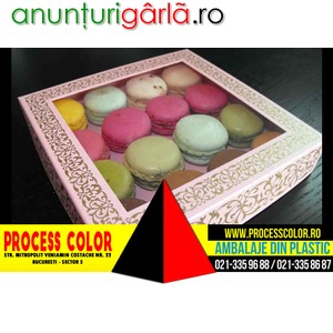 Imagine anunţ Cutii carton cu fereastra 16 Macarons Process Color