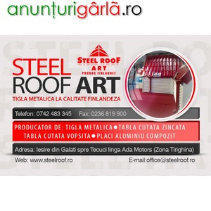 Imagine anunţ Fabrica de tigla metalica STEEL ROOF ARTUS (produs finlandez)