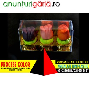 Imagine anunţ Cutii din plastic figurine martipan forma lalele Process Color