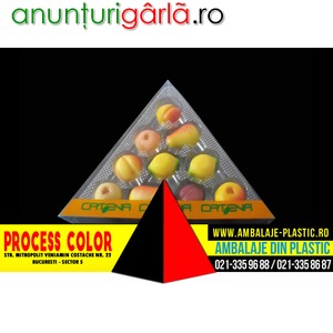 Imagine anunţ Cutii din plastic triunghiulare figurine martipan Process Color