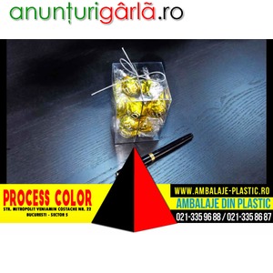 Imagine anunţ Cutii plastic bomboane preambalate Process Color
