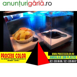 Imagine anunţ Cutii plastic cu capac muffins, briose, cupcakes Process Color