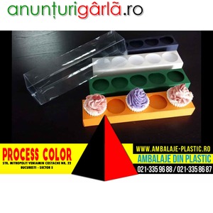 Imagine anunţ Cutii plastic cu insert mini cupcakes Process Color